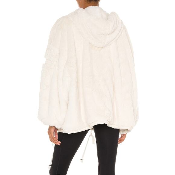 Free People Movement | Take a Moment Ivory Faux Fur Hooded Oversized Jacket - Picture 2 of 16